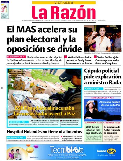periódico la razón bolivia periódicos de bolivia edición de viernes
