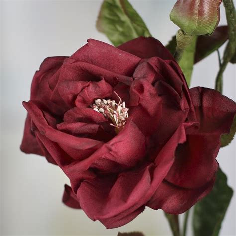 Burgundy Artificial Garden Rose Stem Floral Sale Sales Factory