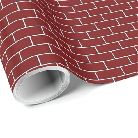 Red Brick Wall Pattern Wrapping Paper Zazzle