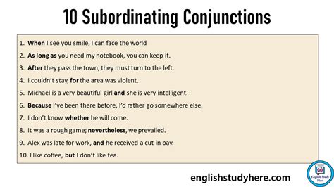 What Is A Subordinating Conjunction Examples And Sent Vrogue Co