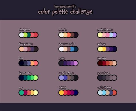Becca Draws Stuff Color Combos Color Schemes Color Palette Challenge