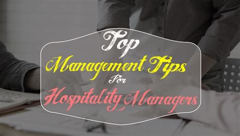 10 Useful Management Tips For The Hotel Managers Soeg Jobs