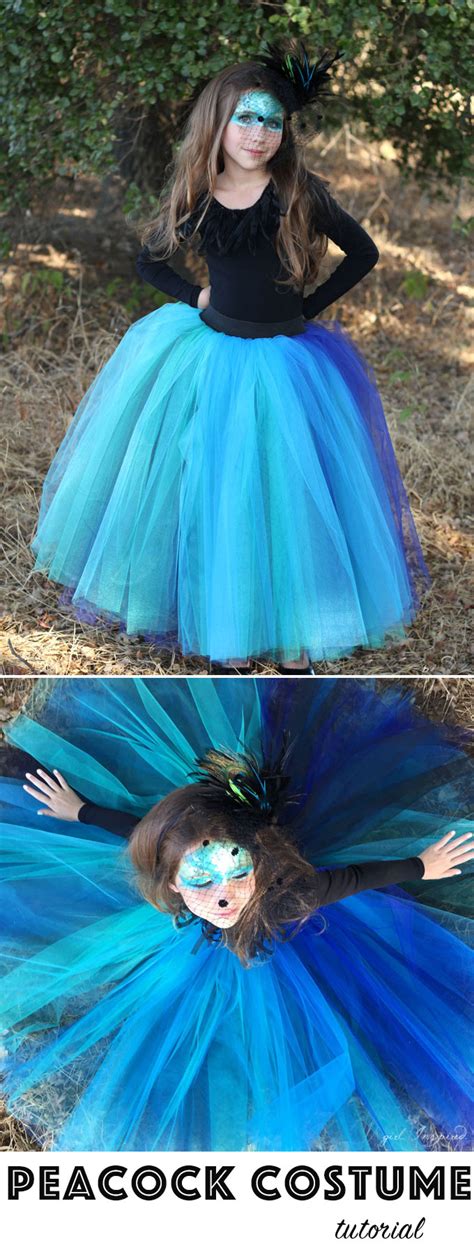 You can ditch the sewing for hot glue if you'd like! Peacock Costume - girl. Inspired.