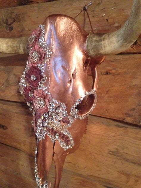 Cow Skull With Copper And Bling Contact Jack It Up Designs For Custom