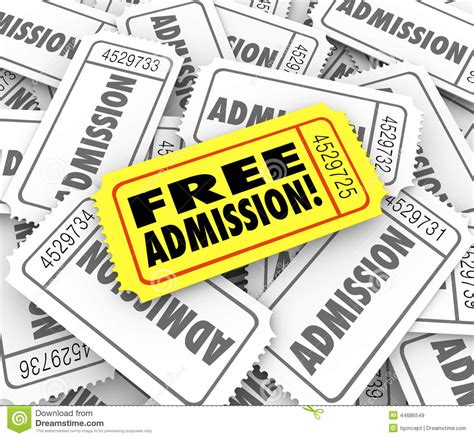 Free Admission Ticket Complimentary Access Invitation Stock ...