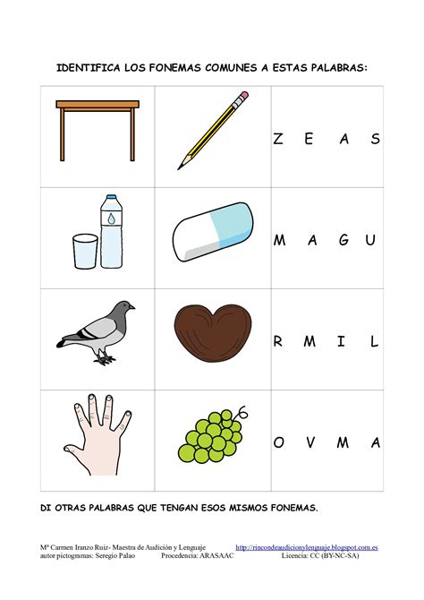 Conciencia Fonol Gica Identificar Fonemas Comunes Pictofacile