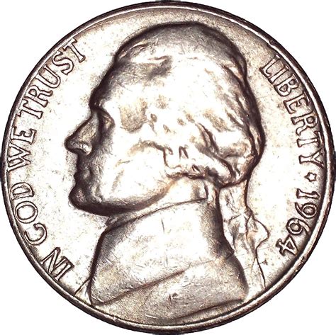 1964 D Jefferson Nickel 5c About Uncirculated At Amazons Collectible