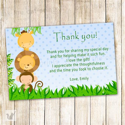 Printable Personalized Party Thank You Cards Notes Baby Etsy
