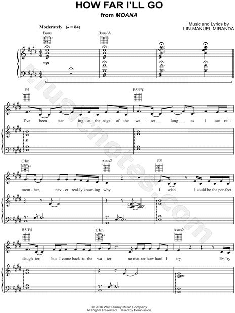 Print And Download How Far Ill Go Movie Version Sheet Music From