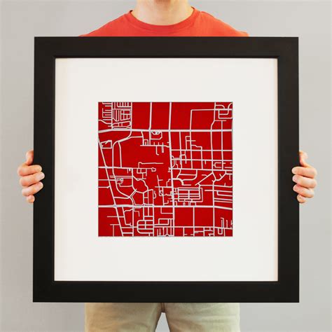 University of Nevada, Las Vegas Campus Map Art by City Prints - The Map