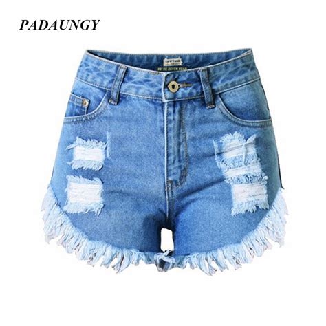 Padaungy Hotpants Jeans Déchirés Pour Les Femmes Taille Haute Shorts