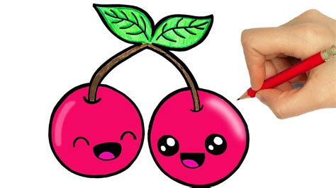 Drawing Fruits How To Draw Cherries With Color Pencils Kawaii