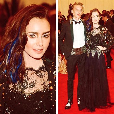 Lily Collins Jamie Campbell Bower At Punk Chaos To Couture Costume