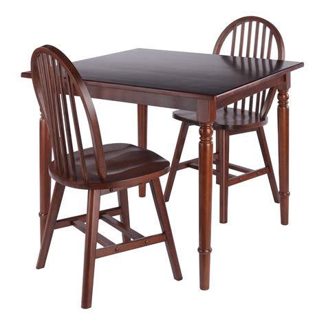Winsome Wood Mornay 3 Pc Set Dining Table With 2 Windsor Chairs