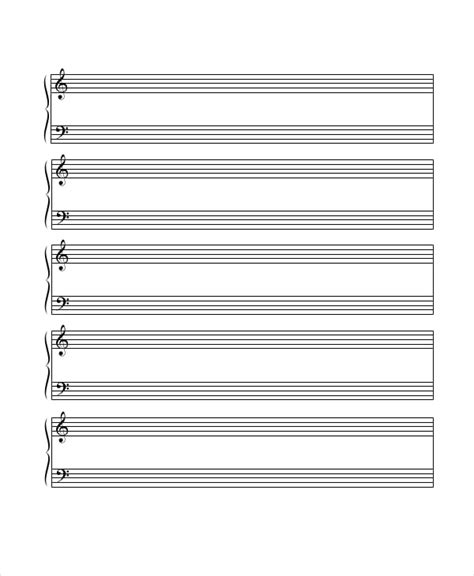 Printable Music Staff Paper Free Printable Templates