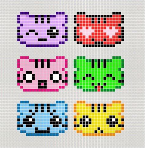 Gatos Cats Animal Pixel Art Patterns Easy Pixel Art Pixel Art
