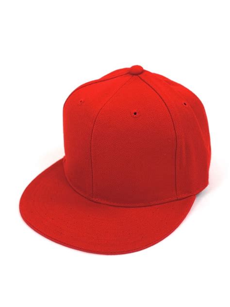 Decky Mens Fitted Baseball Hat Cap Flat Bill Blank 6 78 Red Walmart