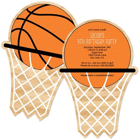 Basketball Invitations Personalized Birthday Party Invites Set Of