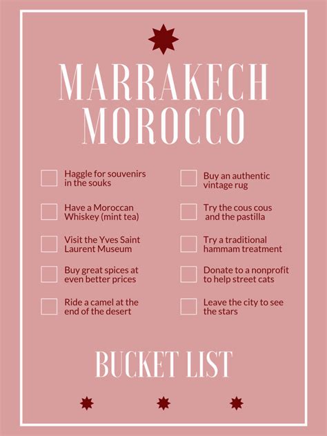 Marrakech Bucket List Cicely Alexa
