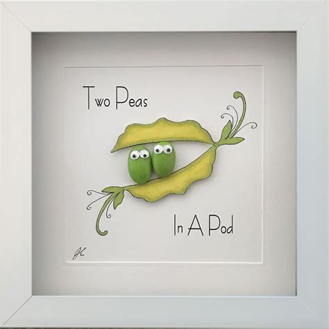 Two Peas In A Pod 6 X 6 Inch Pebble Picture Craf Ted
