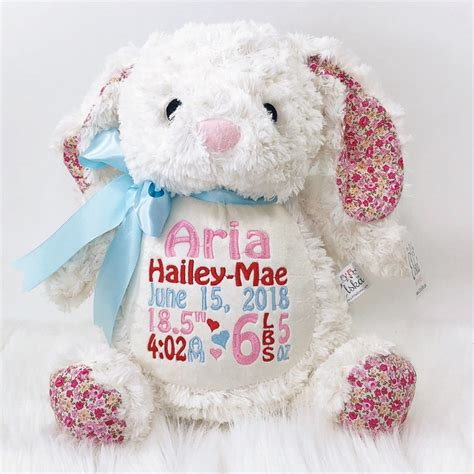 Personalized Stuffed Animal Personalized Bunny Birth Stat Etsy Canada
