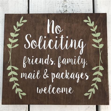 Custom Wood Sign No Soliciting Custom Wood Signs Cute Home Decor