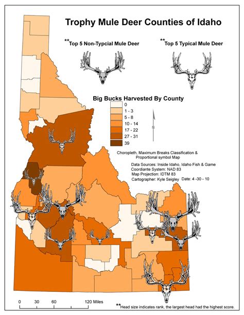 Seigley Blog Map 1 Trophy Mule Deer Counties Of Idaho Final Project