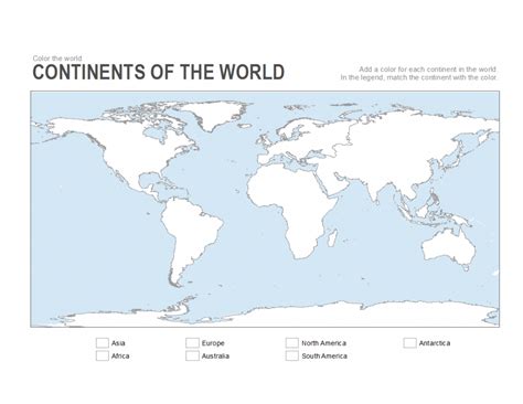 Printable Blank Map Of Continents And Oceans Ppt Template Images