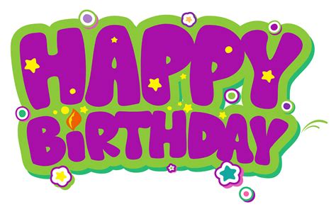 Birthday Cake Clip Art Purple And Green Happy Birthday Png Clipart
