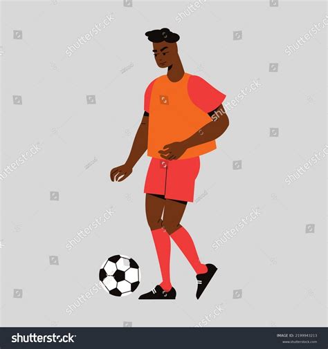 Men Playing Football Isolated Vector Stock Vector Royalty Free