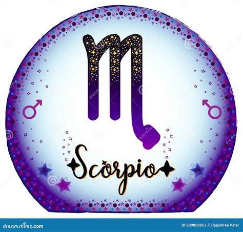 Scorpio Zodiac Sign. Moon Sign Label. Astrology Sign. Horoscope Vector