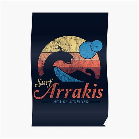 Visit Arrakis Vintage Distressed Surf Dune Sci Fi Poster For