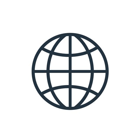 Globe Icon Vector Internet Web Symbol Isolated On White Background