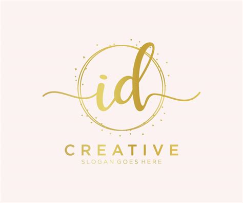 Initial Id Feminine Logo Usable For Nature Salon Spa Cosmetic And