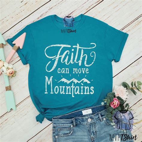 Faith Can Move Mountains Shirt Bible Verse Shirt Xmas T Etsy