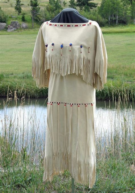 Buckskin Deerskin Native American Dress Plains Indian Etsy In 2021 Native American Women