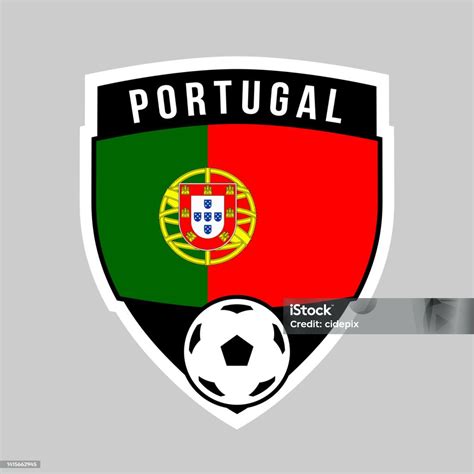 Portugal Shield Team Badge For Football Tournament Stock Illustration