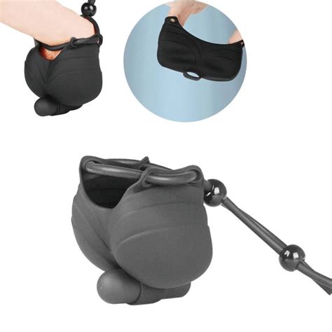 Male Scrotum Testicle Squeeze Ring Cage Soft Stretcher Enhancer Delay Ball Ebay