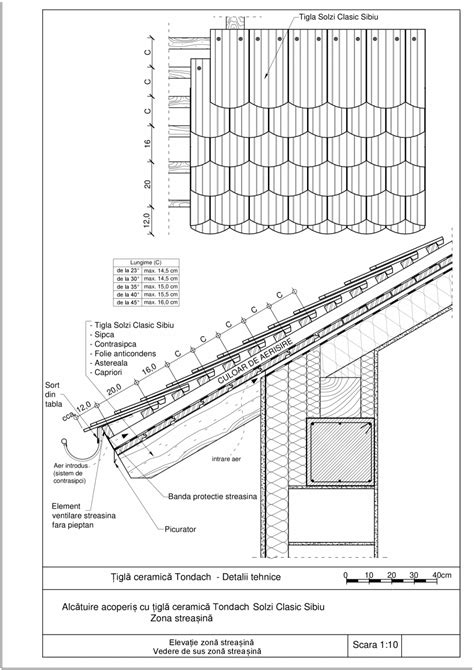 CAD PDF Detalii Tigla Ceramica Tondach TONDACH Detaliu De Montaj Solzi