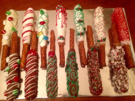 Chocolate Caramel Christmas Pretzel Rods The Sparkle On These Are Amazing Pretzel Sticks