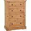 Corona 4 Drawer Chest  Distressed Waxed Pine