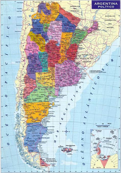 Mapa Politico De Argentina Provincias Y Capitales Republica Argentina