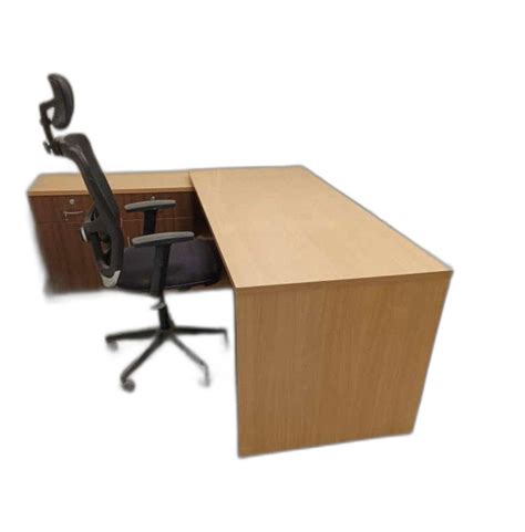 Engineered Wood L Shape Executive Office Table With Storage At Rs