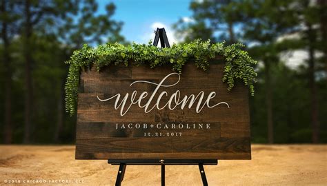 Custom Welcome To Our Wedding Sign Large Rustic Wood Sign Etsy