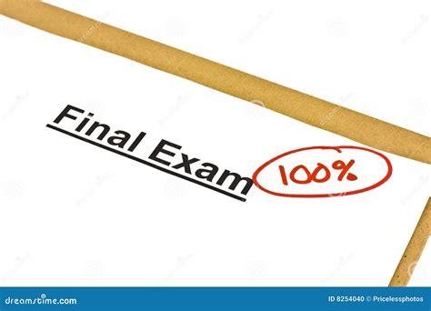 Final Exam Marked With 100 Stock Photo Image Of Degree Homework 8254040