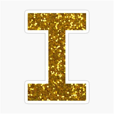 Gold Letter I2 Gold Glitter Sticker For Sale By Pascally Gold