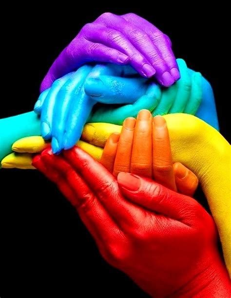 Colorful Hands Holding Each Other Taste The Rainbow Rainbow Bright
