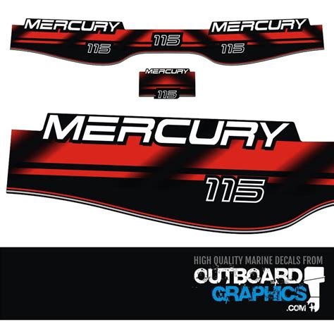 Mercury 115hp Two Stroke Outboard Decalssticker Kit Etsy