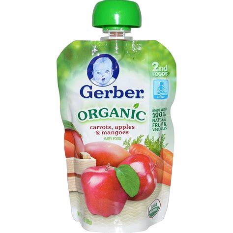 Gerber Organic Baby Food Carrots Apples And Mangoes 35 Oz 99 G Iherb