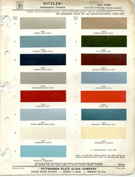 Pin By Tracey Campbell Tucker On Color Combinations 1965 Ford